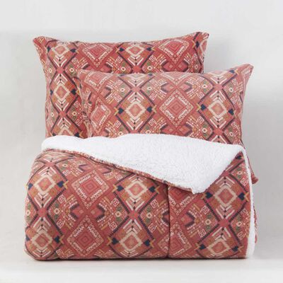 Plumón Estampada Mashini 2 Plazas Kay Coral Print Sherpa