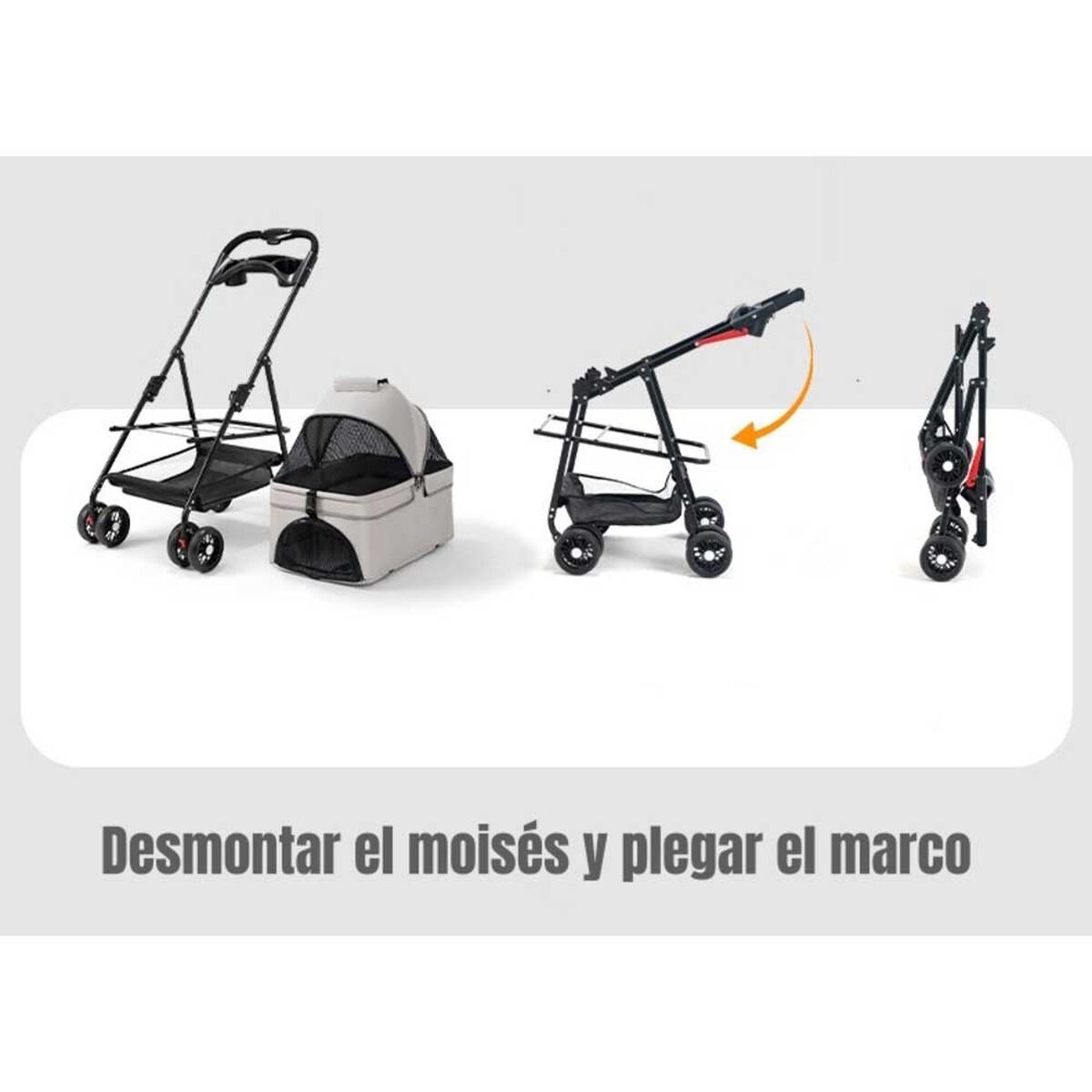 Coche para Mascota LuBabycas A101 Gris