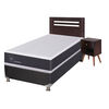 Box Spring CIC 1 Plaza New Ortopedic + Respaldo + Velador New Munich