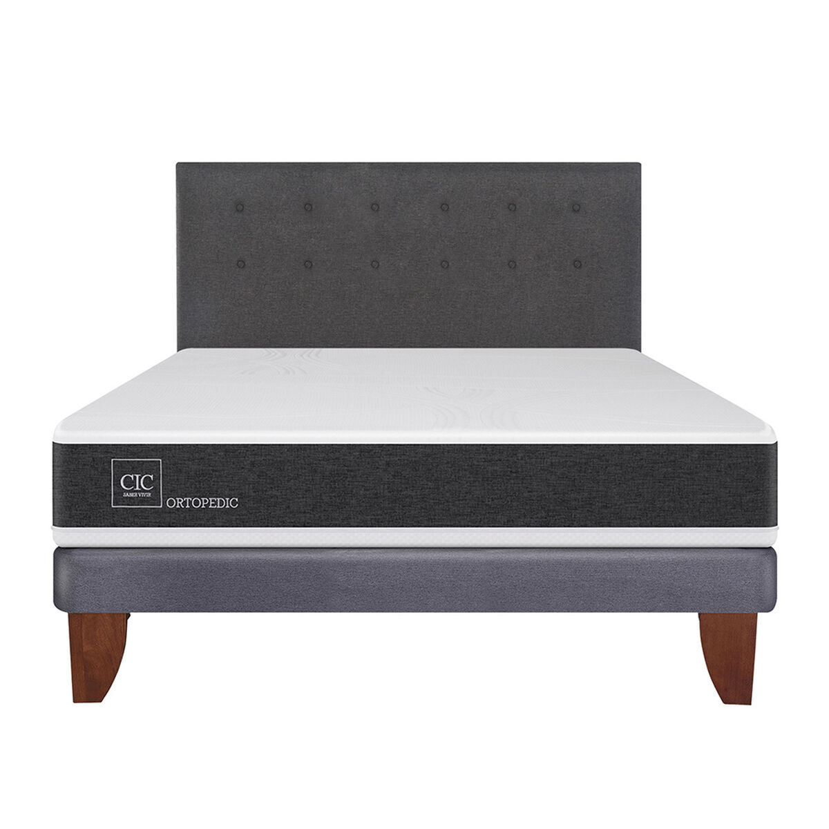 Cama Europea CIC 2 Plazas  Ortopedic + Respaldo Eufrates