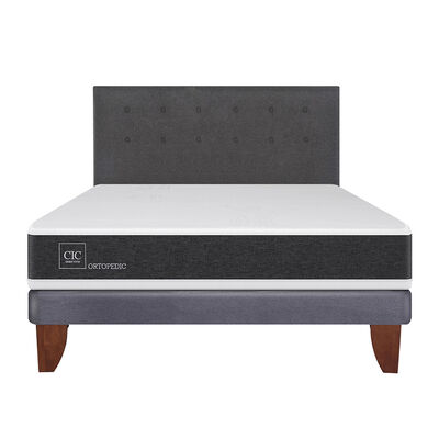 Cama Europea CIC 2 Plazas  Ortopedic + Respaldo Eufrates