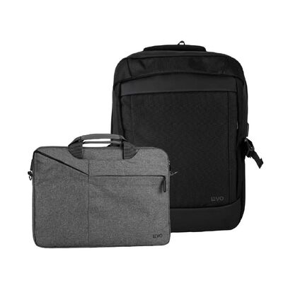 Mochila Notebook Levo Wolf Negra 15,6" + Funda Gris 15,6"