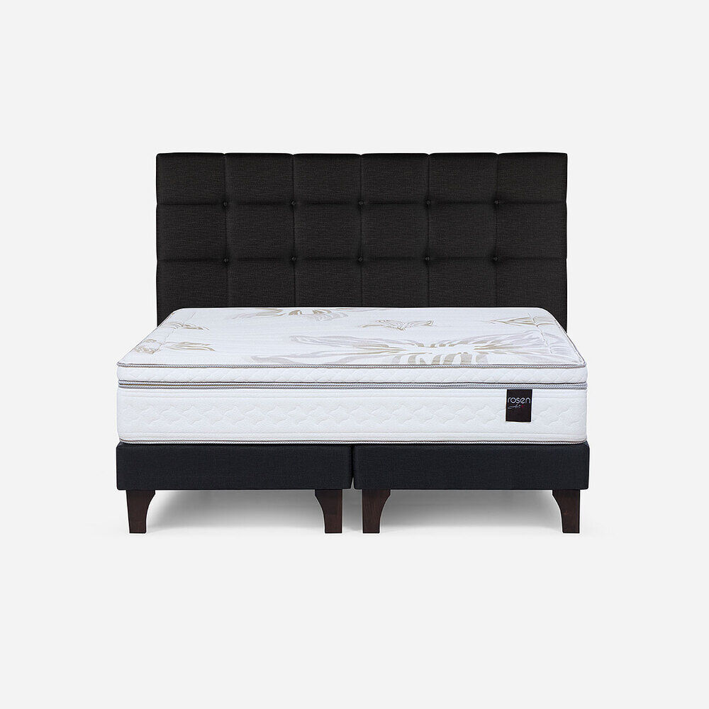 Cama Europea Rosen King Art 4 + Respaldo.