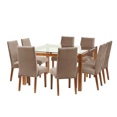 Juego de Comedor Latam Home Barcelona 8 Sillas Beige