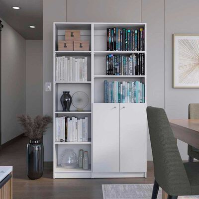 Estante 45 cm + Estante 2 Puertas TuHome Home Blanco