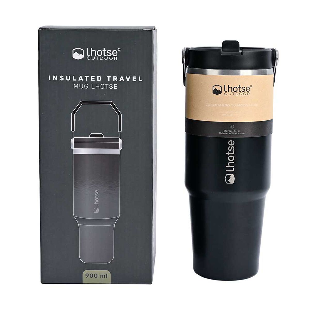 Botella Térmica Insulada Travel Mug 900ml Black Lhotse