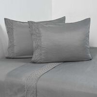 Juego de Sábanas American Family King Crochet Gris