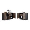 Combo Gabinete 2 Puertas + Cajonera 2 Puertas TuHome Home Office Negro Soft-Coñac