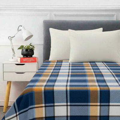 Imagen 1 del producto Juego de Sábanas Polar Casanova 2 Plazas Azul, Celeste, Hojas