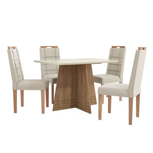 Juego de Comedor Yardas Roma 4 Sillas Off White