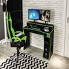 Escritorio Gamer Vekkahome Link Negro Verde