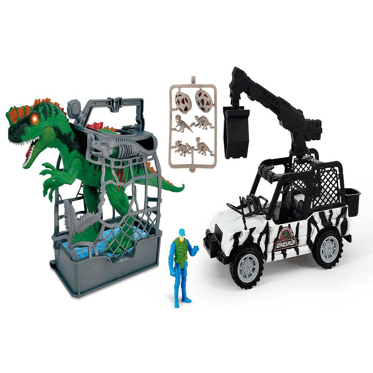 Super Set Safari con Explorador y Tiranosaurio Incluye Luz y Sonido