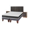 Cama Europea CIC Base Dividida 2 Plazas Ortopedic + Respaldo + 2 Veladores