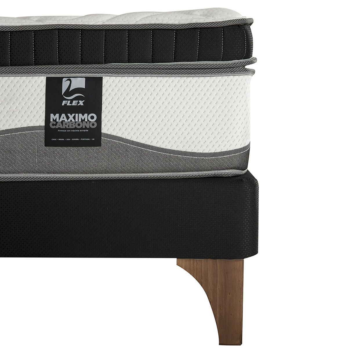 Cama Máximo Carbono Super King + Respaldo Design Grafito