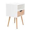 Velador TuHome Otom 1 Cajones Blanco y Rovere