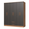 Closet Vekkahome Americano 6 Puertas 2 Cajones Grafito