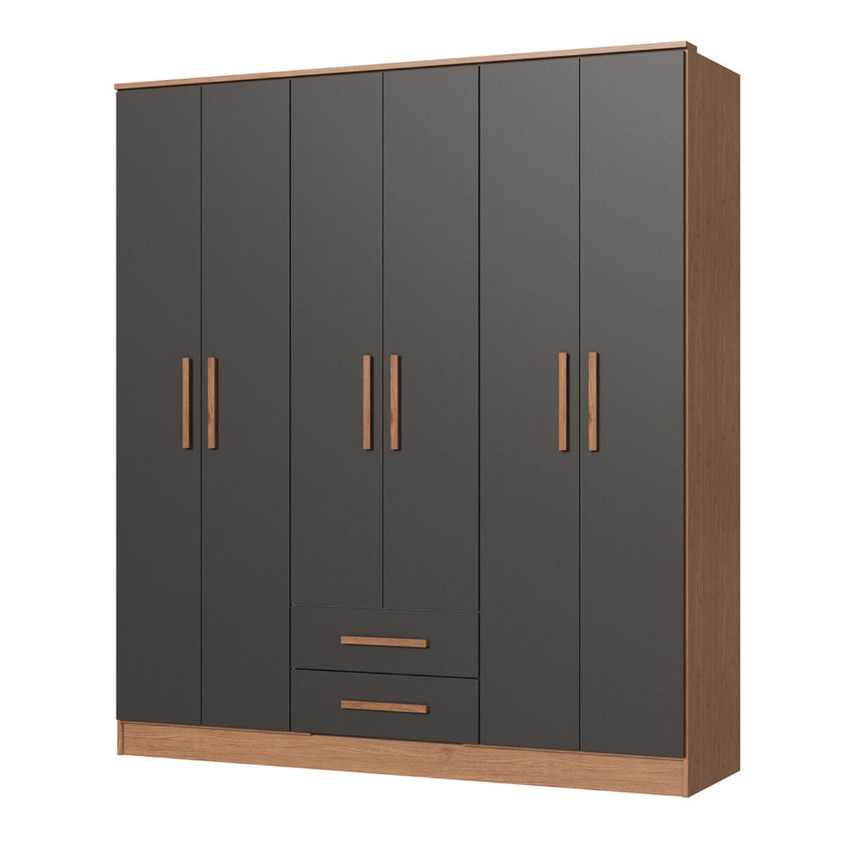 Closet Vekkahome Americano 6 Puertas 2 Cajones Grafito