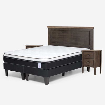 Imagen 2 del producto Cama Europea Rosen Base Dividida King Anna + Respaldo + 2 Veladores