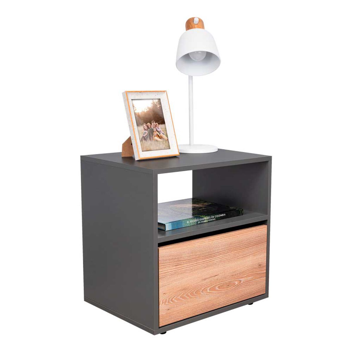 Velador Tuhome Galanto 1 Puerta Plomo y Lenno