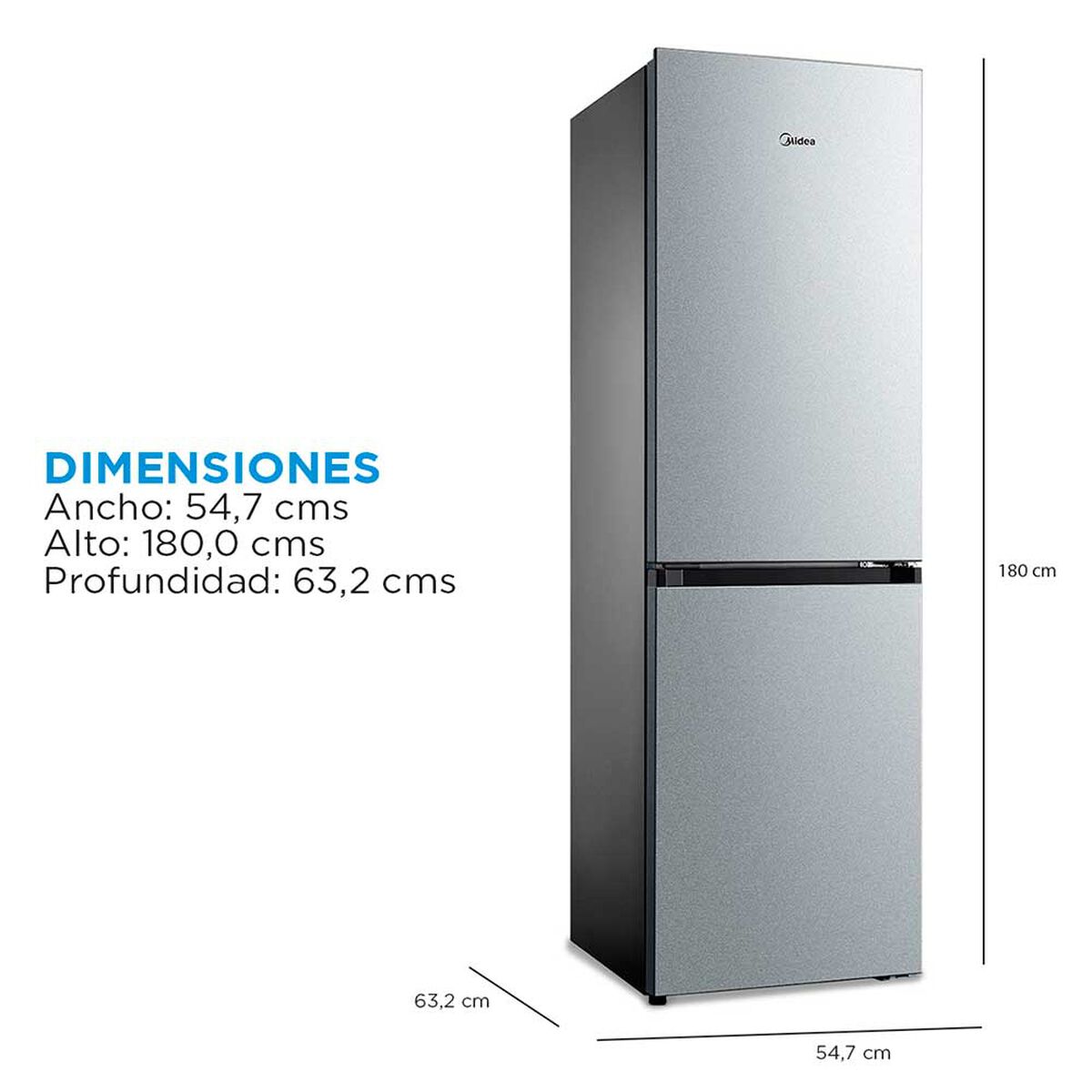 Midea Refrigerador No Frost 259 lts. MDRB379FGF50 180x54.7CM