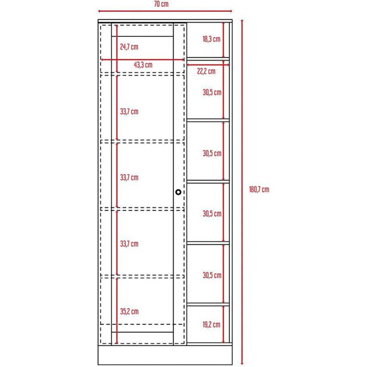 Closet Tuhome Woman 1 Puerta Nogal Europeo-Miel