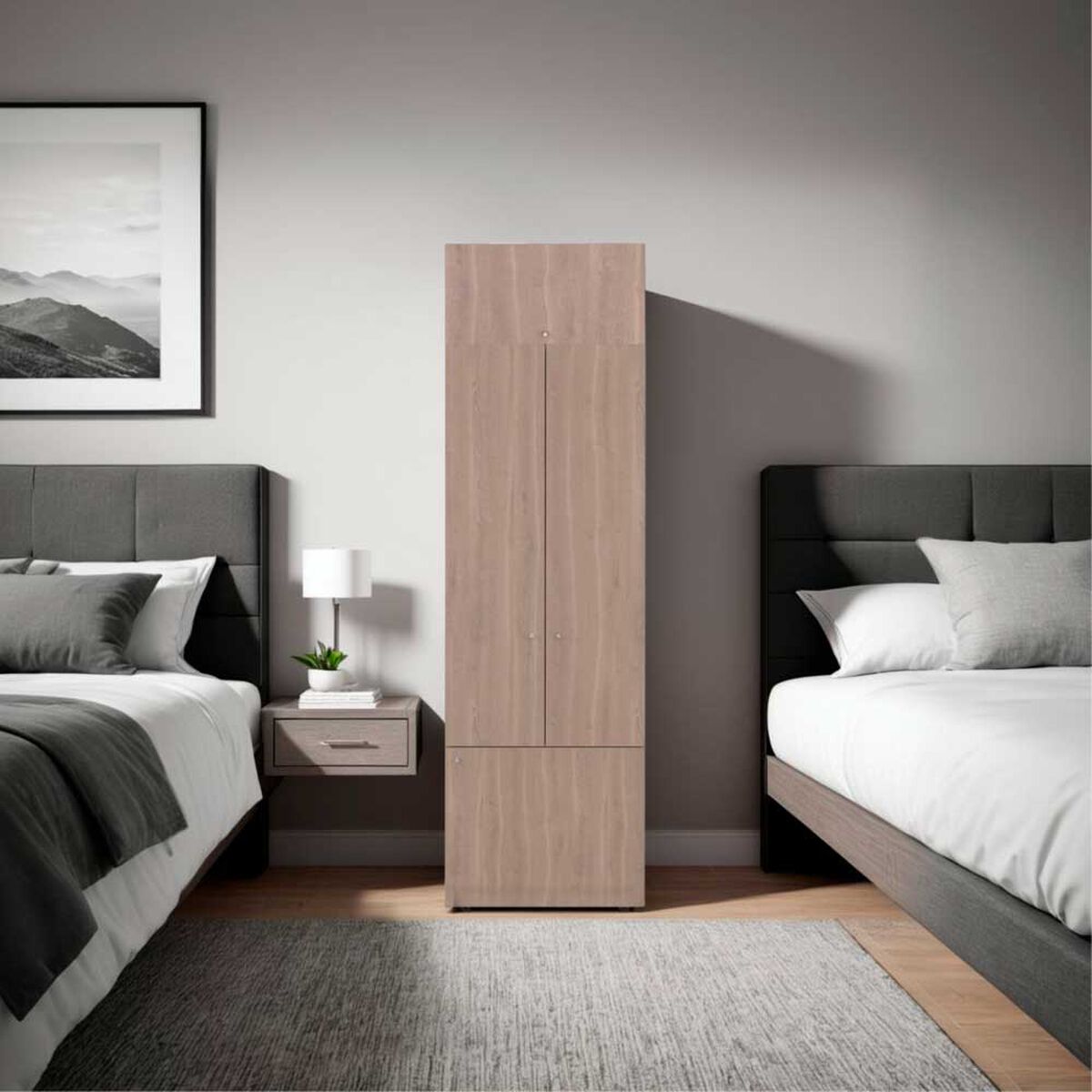 Combo Closet Tuhome 4 Puertas + M&oacute;dulo Superior Dreams Bardolino