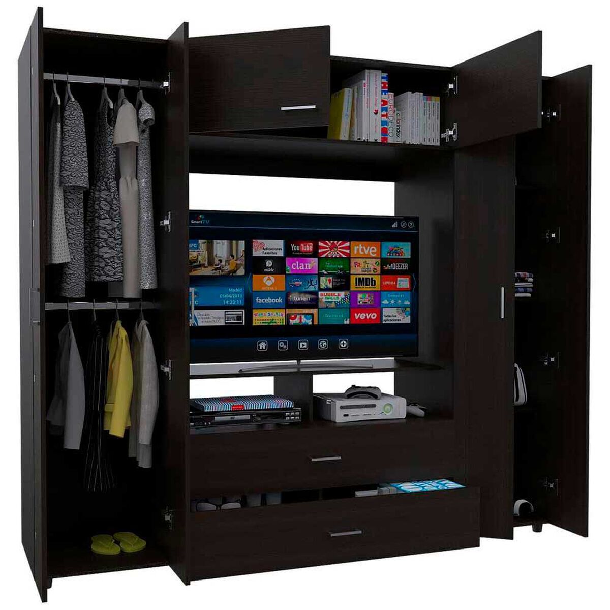 Cl&oacute;set TV TuHome Manila 6 Puertas 2 Cajones
