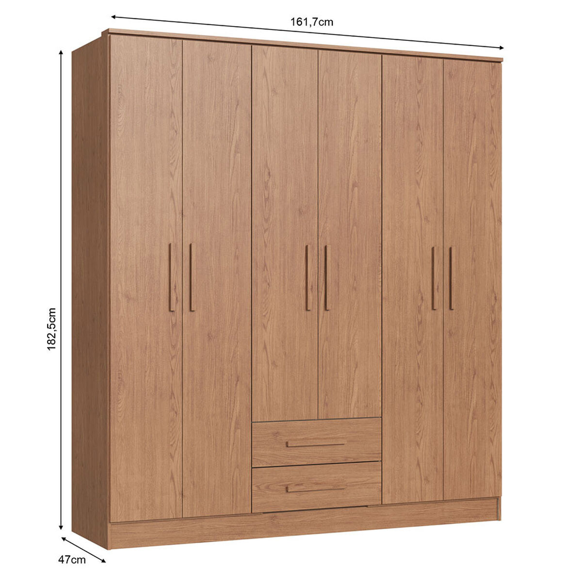 Closet Vekkahome Americano 6 Puertas 2 Cajones Caf&eacute;