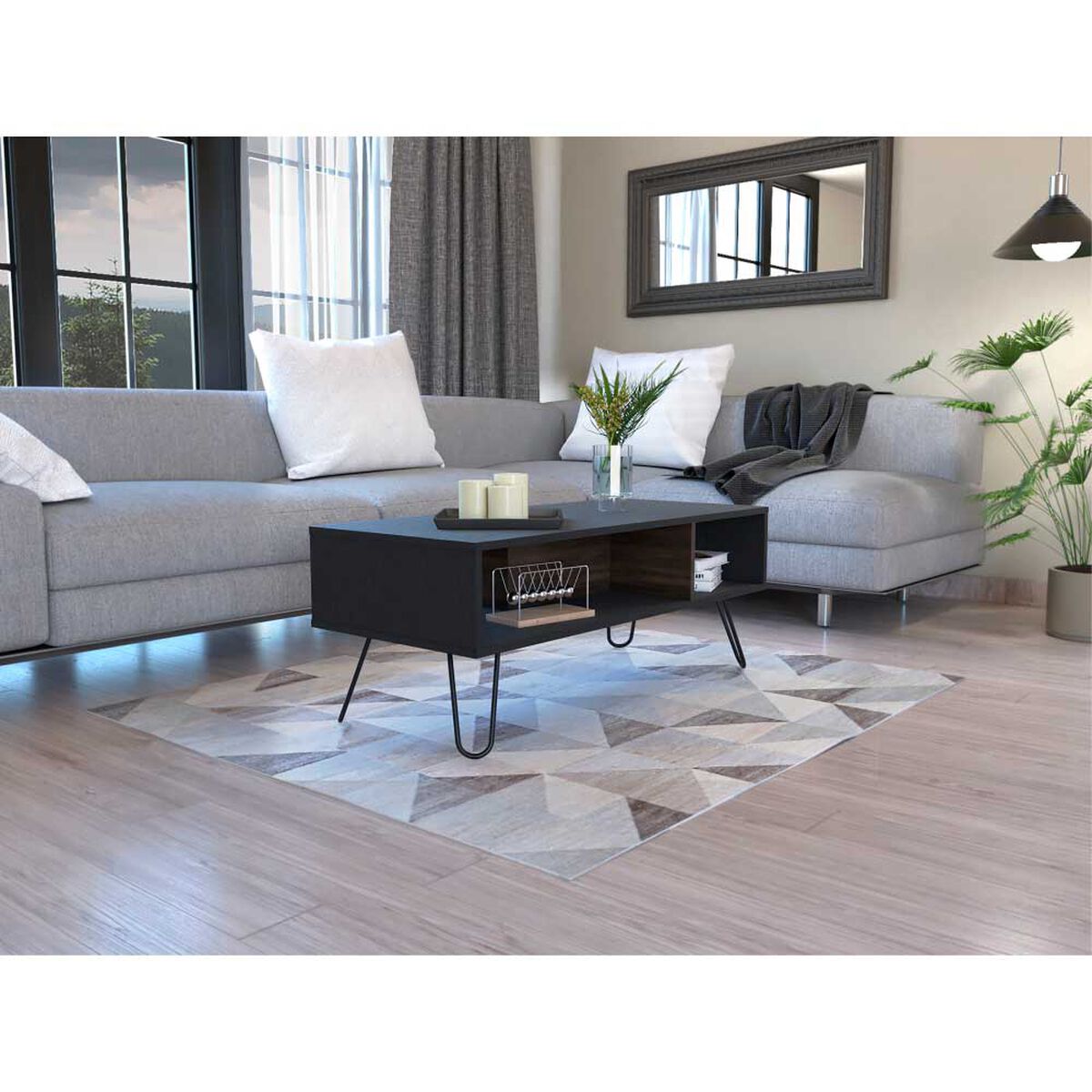 Mesa de Centro TuHome Vassel Wengue Nogal Europeo