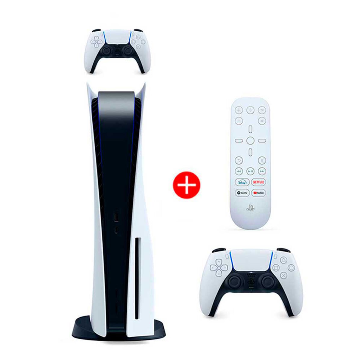 Combo Consola Sony PlayStation 5 + Control Inalámbrico DualSense + Control Multimedia PS5 Media Remote