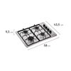 Encimera a Gas Mademsa KM4GX 4 Platos Inox