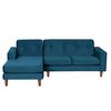 Sofá Seccional Izquierdo Latam Home Salermo Tela Velvet 3 Cuerpos Azul Petroleo