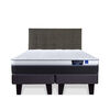 Cama Europea Flex King Nexus Base Dividida + Respaldo Design Grafito