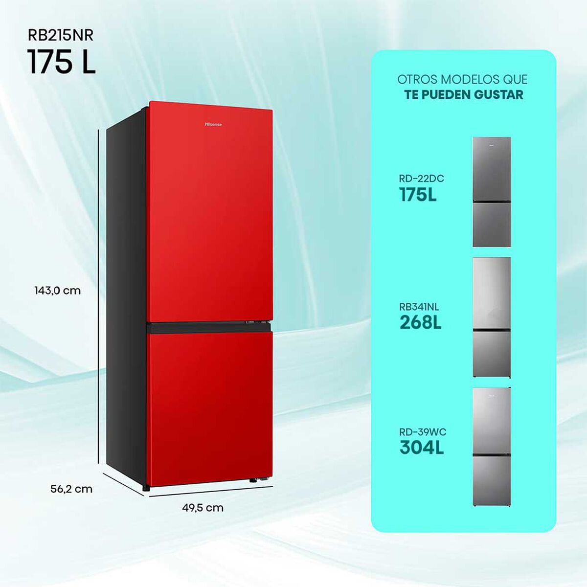 Refrigerador Fr&iacute;o Directo Hisense RB215NR 175 L