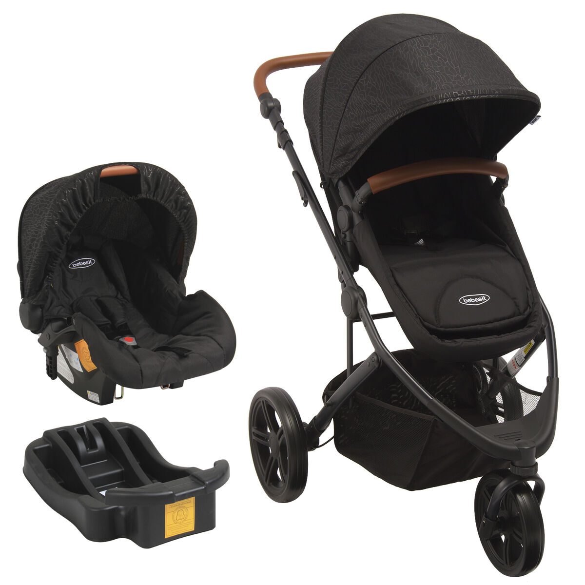 Coche Travel System Jogger Bebesit P65 Negro
