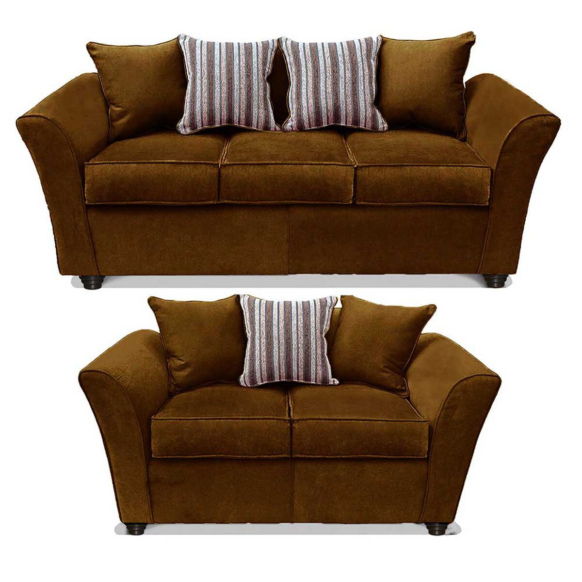 Juego de Living Elegant Detail Minesota Sofá 3 Cuerpos + Sofá 2 cuerpos + Sillón 1 Cuerpo Café