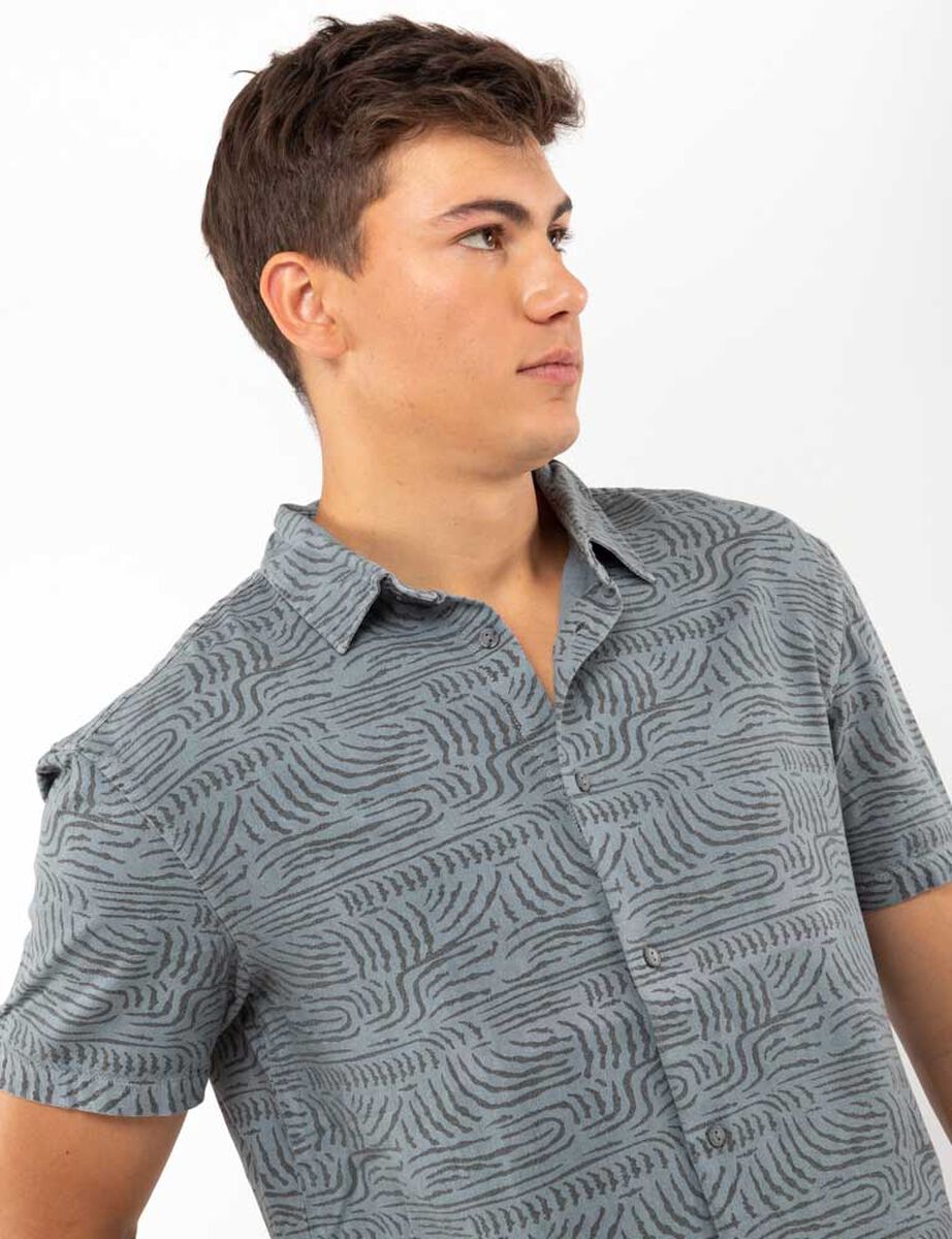 Camisa Lino Manga Corta Hombre Fiorucci