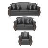 Juego de Living Innovamuebles New Bugambilia PU Sofá 3 Cuerpos + Sofá 2 Cuerpos + Butaca 1 Cuerpo 1 Cuerpo Negro 