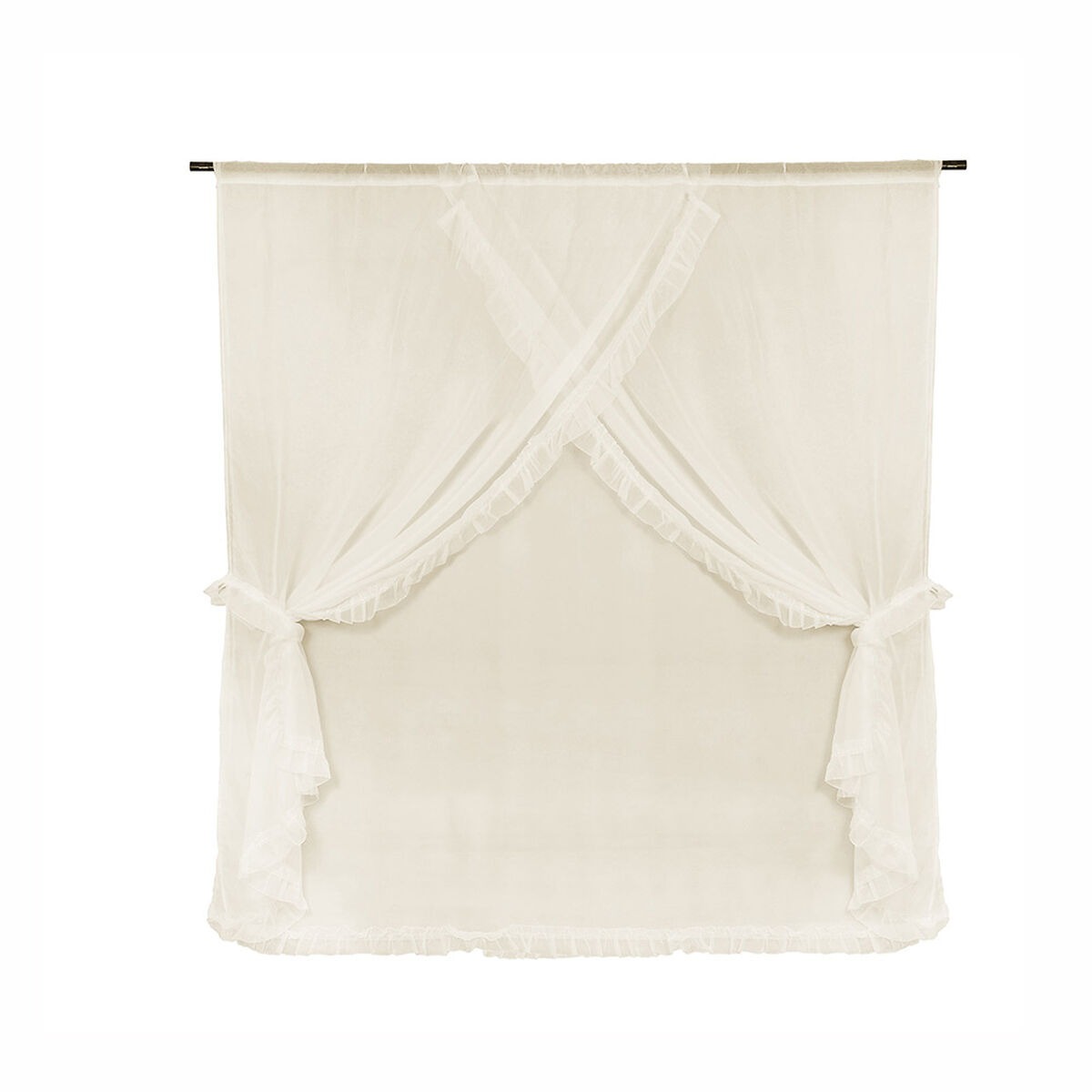 Set Cortinas Velo Romántico Beige Cm 200X220 Beige