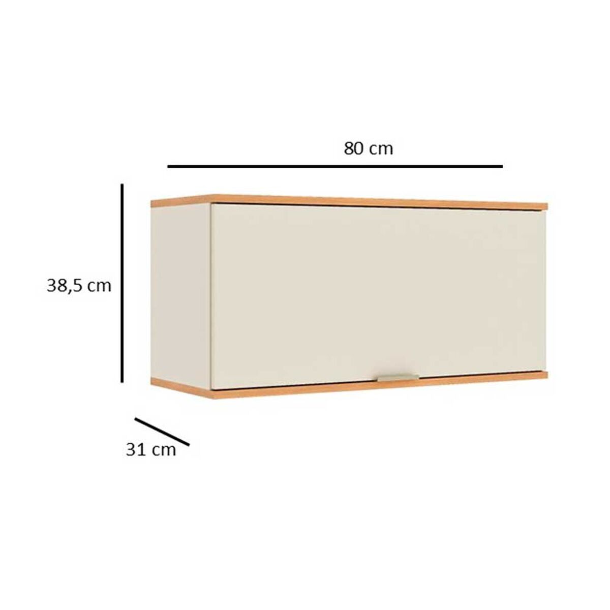 Mueble A&eacute;reo Cocina Roca Casta&ntilde;a 80 cm 1 Puerta Canela-Arena