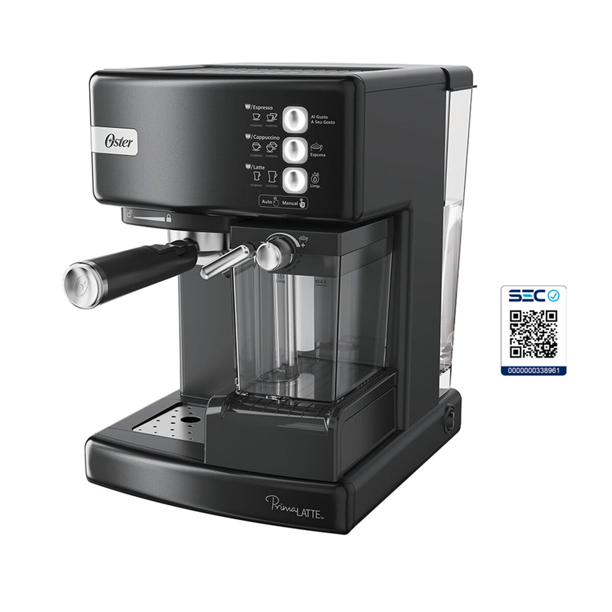 Cafetera de Espresso Oster Negra PrimaLatte 1,2 lts.