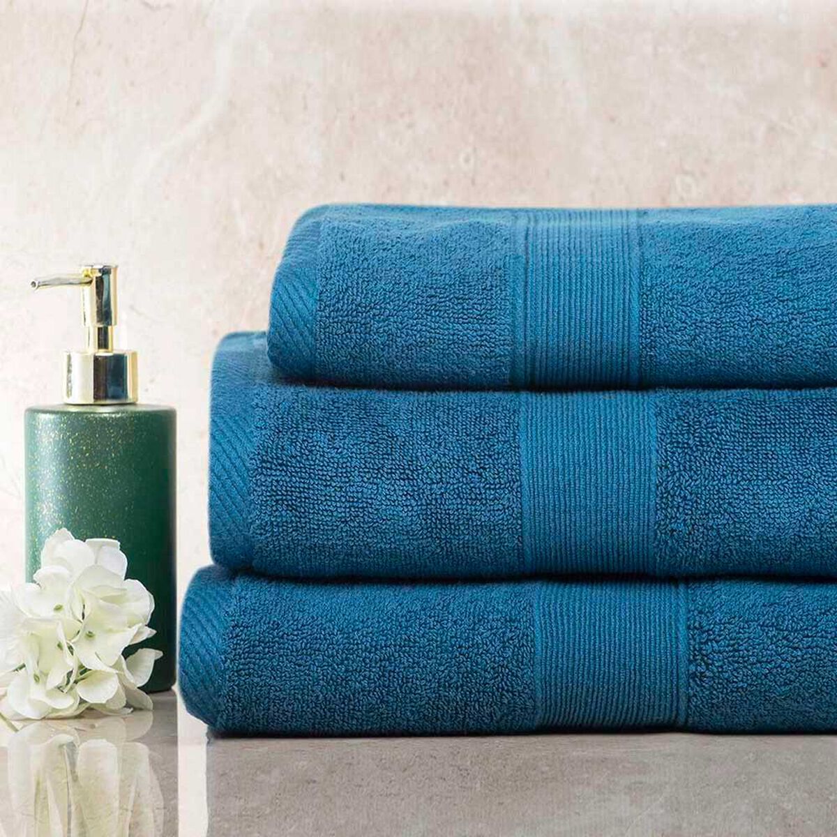 Toalla de Mano Zibel Liso 45 x 90 cm Petr&oacute;leo