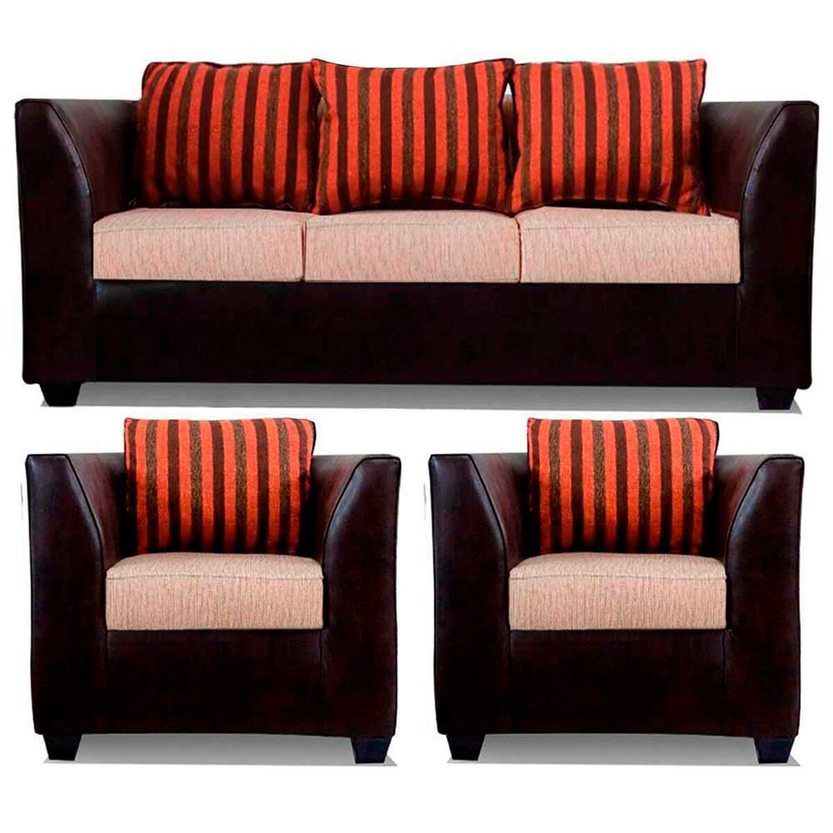 Juego de Living Elegant Detail Valentino Sof&aacute; 3 Cuerpos + Dos Sillones 1 Cuerpo Beige