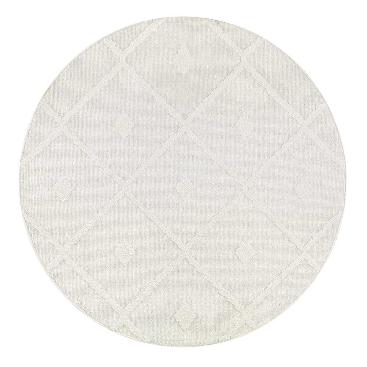 Alfombra Redonda Modalfo Palafito Blanca 160 x 160 cm