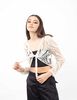 Sweater Crochet Crop Nudo Mujer Icono