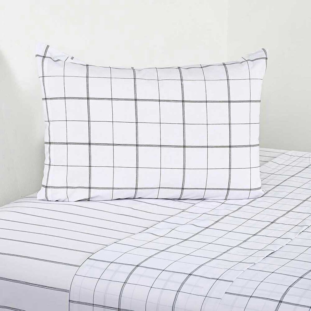 Juego de S&aacute;banas Elements & Co 200 Hilos 1,5 Plazas Squard Blanco