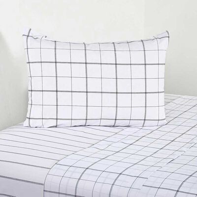 Juego de Sábanas Elements & Co 200 Hilos 1,5 Plazas Squard Blanco