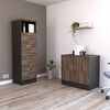 Combo Archivador Alto 4 Cajones + Cajonera 2 Puertas TuHome Home Office Negro Soft-Co&ntilde;ac