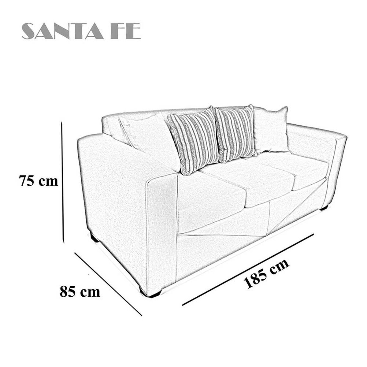 Sof&aacute; Elegant Detail Santa Fe 3 Cuerpos Tela Caf&eacute;