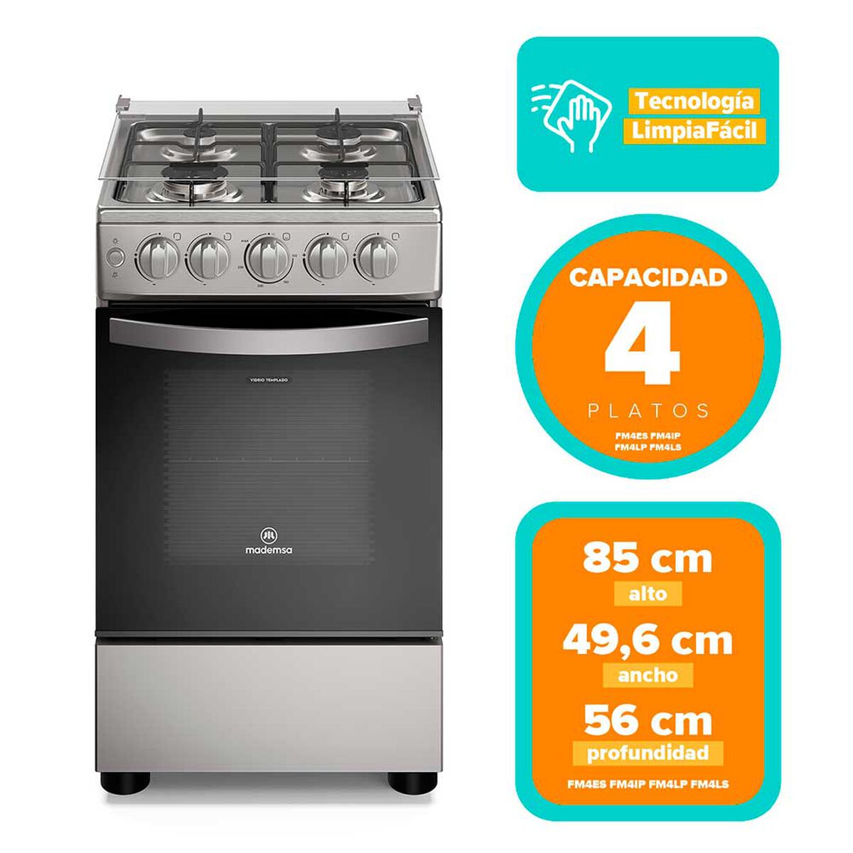 Cocina a Gas Mademsa FM4ES 4 Quemadores
